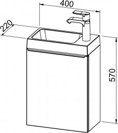 Unterschrank GRANDE SMALL 40 mit Waschbecken, L/R