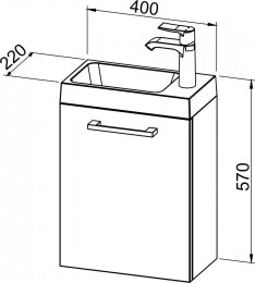 Unterschrank ARWEN SMALL 40 mit Waschbecken, L/R