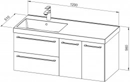Unterschrank ARWEN 120 mit Waschbecken, L/R*